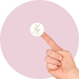 24 Etichette "PIOGGIA D'AMORE" con INIZIALI -  D4cm