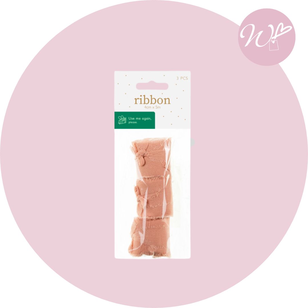 NASTRO IN CHIFFON ROSA SFRANGIATO - 40MMX15MT - immagine 2