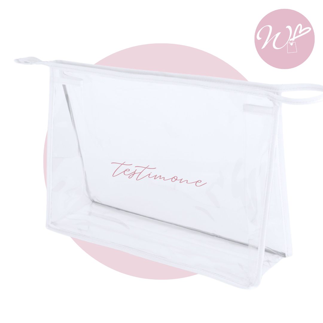 BEAUTY CASE TRASPARENTE/BIANCO