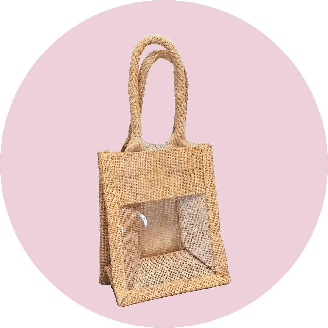 Borsa MINI in Juta c/finestra