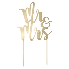 Cake Topper “Mr&Mrs” Oro