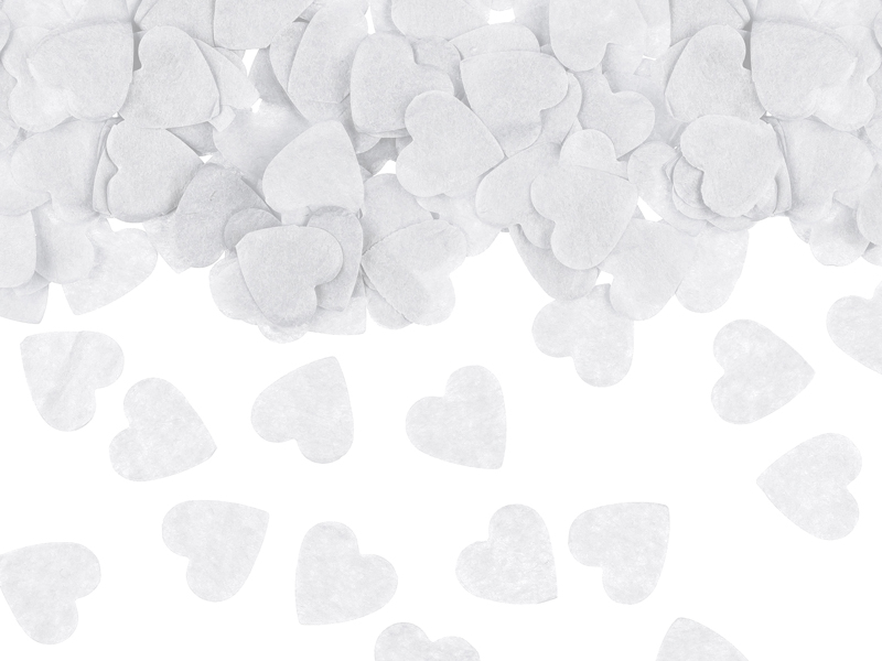 Coriandoli MAXI CUORE – BIANCO  (BIODEGRADABILE)