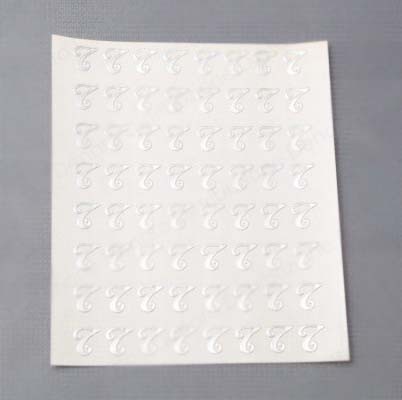 Lettera “T” adesiva Argento