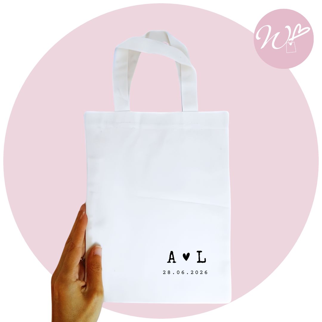 MINI TOTE BAG – INIZIALI e DATA “LOVE DICTIONARY”