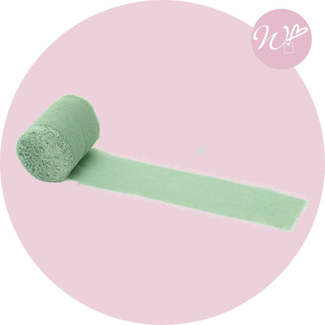 NASTRO IN CHIFFON VERDE SFRANGIATO – 40MMX15MT