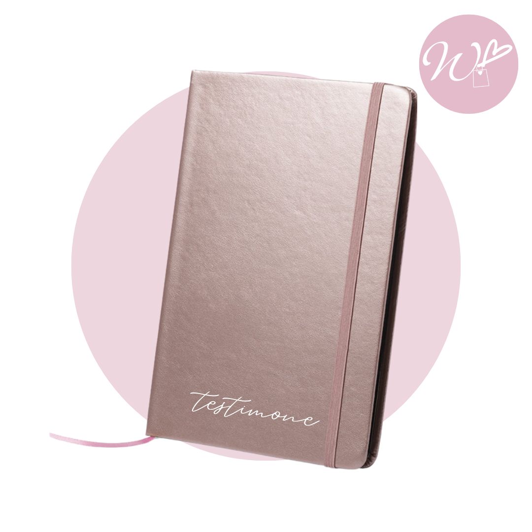 NOTEBOOK ROSA GOLD (testimoni e damigelle)