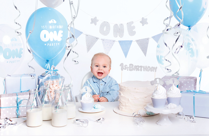 Set Party 1° COMPLEANNO AZZURRO E ARGENTO – in box