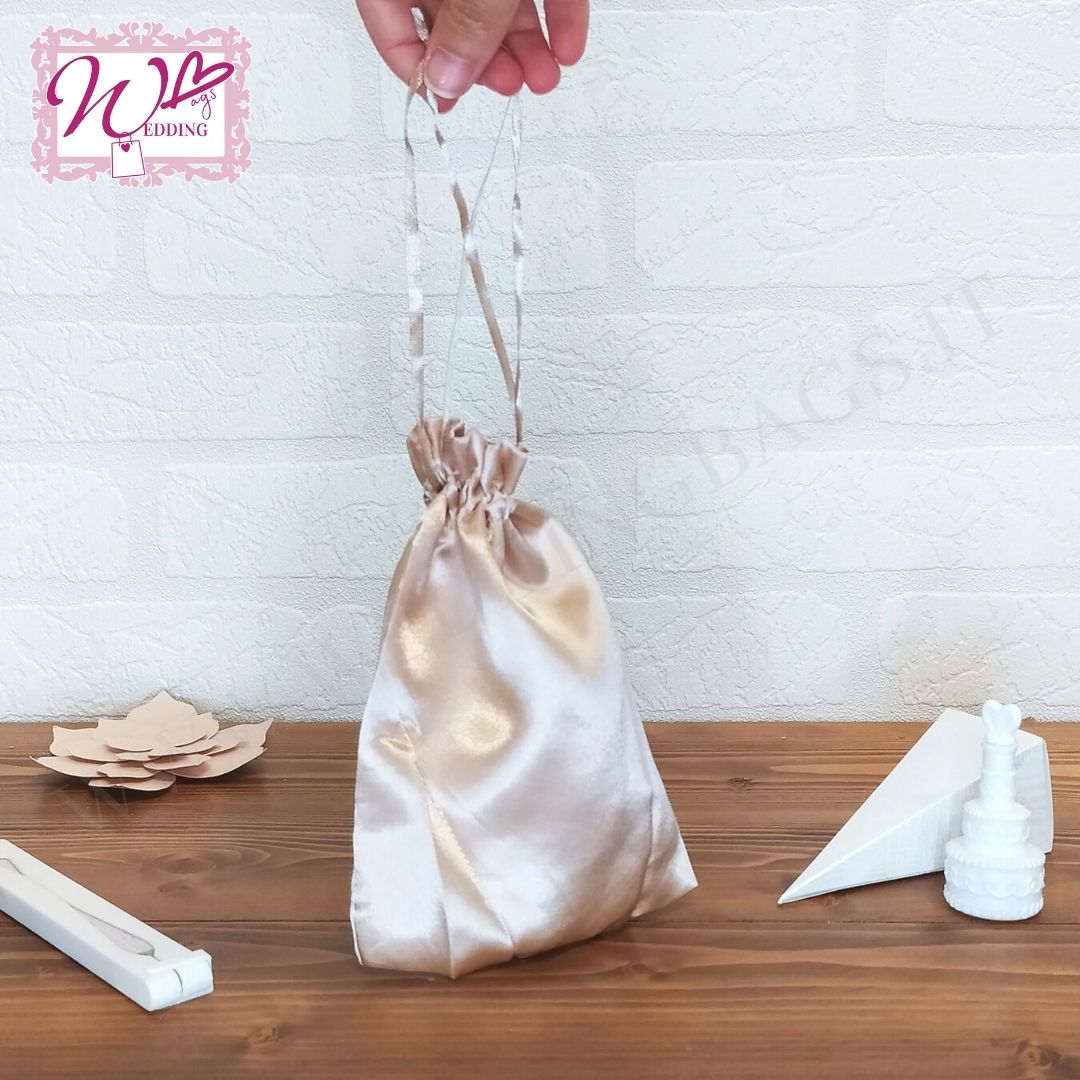 WB Sacchetto in RASO BEIGE BRONZO c/tirante