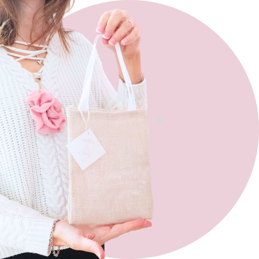 Wedding Bags Mini in Juta Bianca- Simply Chic