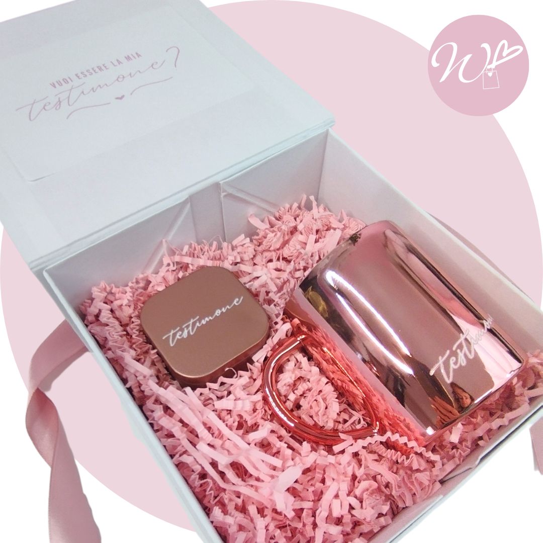 WEDDING BOX “S”: TAZZA ROSA + CANDELA ROSA GOLD